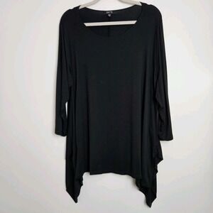Comfy USA Black Flowing Tunic Top